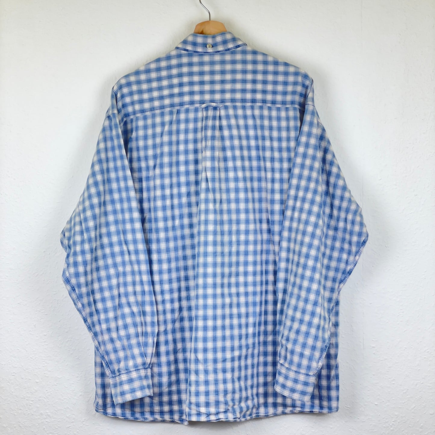 Vintage blue white checkered Disney long sleeve shirt XL