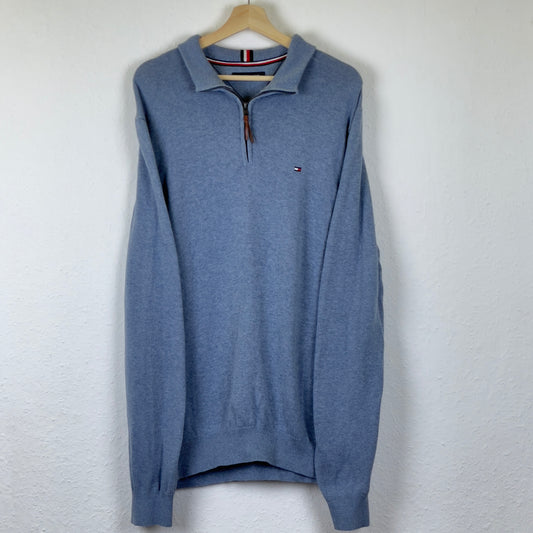 Tommy Hilfiger light blue 1/4 zip sweatshirt L / XL