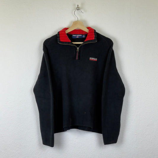 Rare black knitted Polo Sport Quarter Zip by Ralph Lauren M