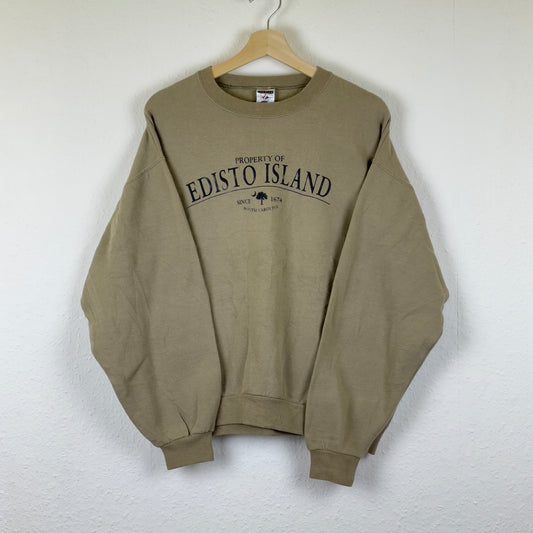 Vintage khaki Edisto Island South Carolina sweatshirt M