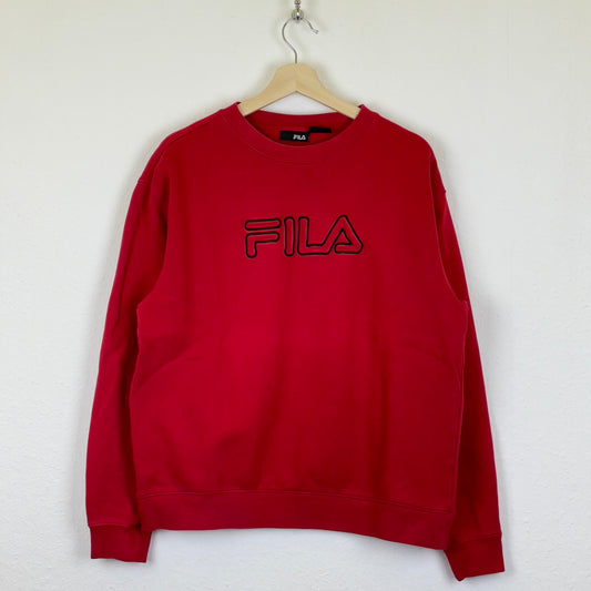 Vintage red Fila embroidered sweatshirt M