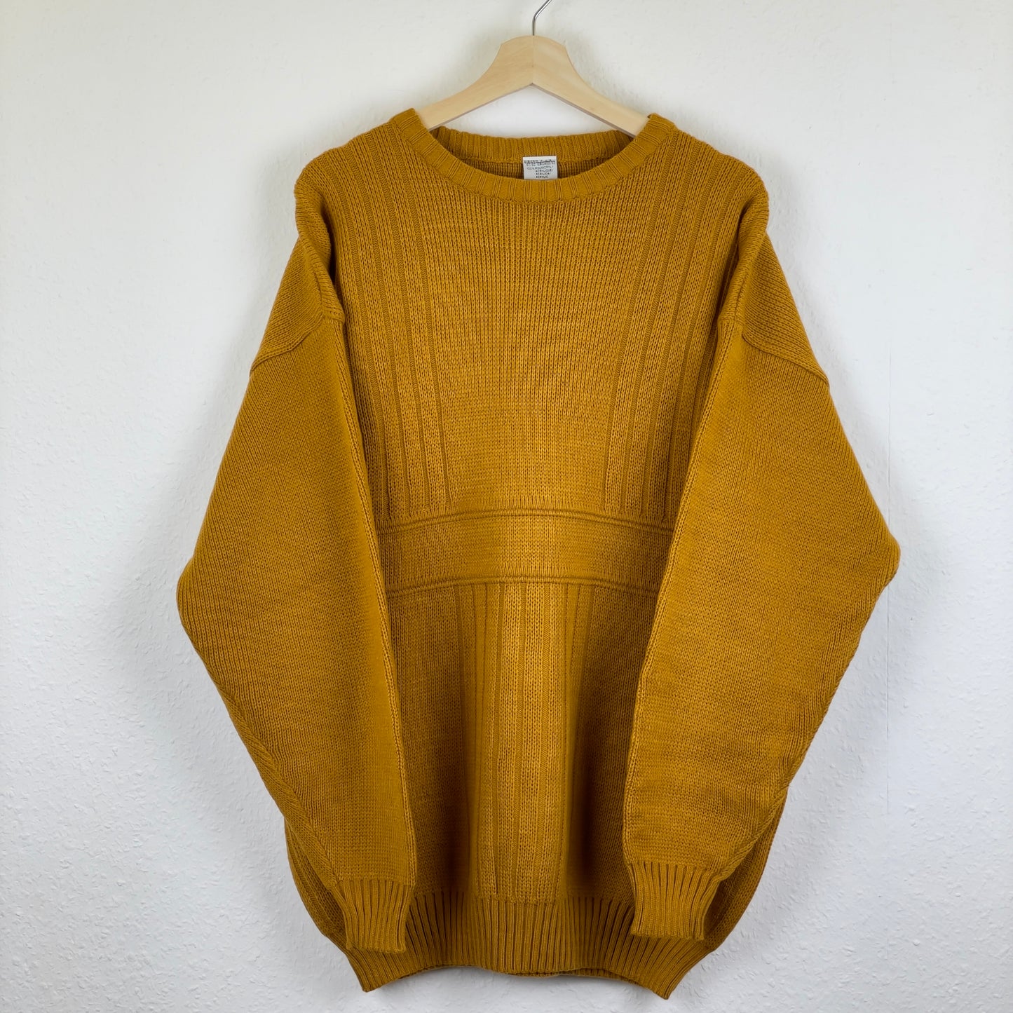 Vintage mustard knit sweater XL