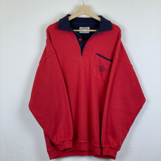 Vintage red yachting style sweatshirt L