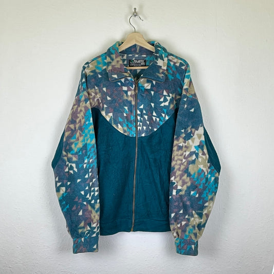 Vintage colorful / patterned polartec fleece jacket L / XL