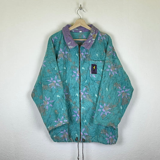 Vintage colorful / patterned fleece jacket XL